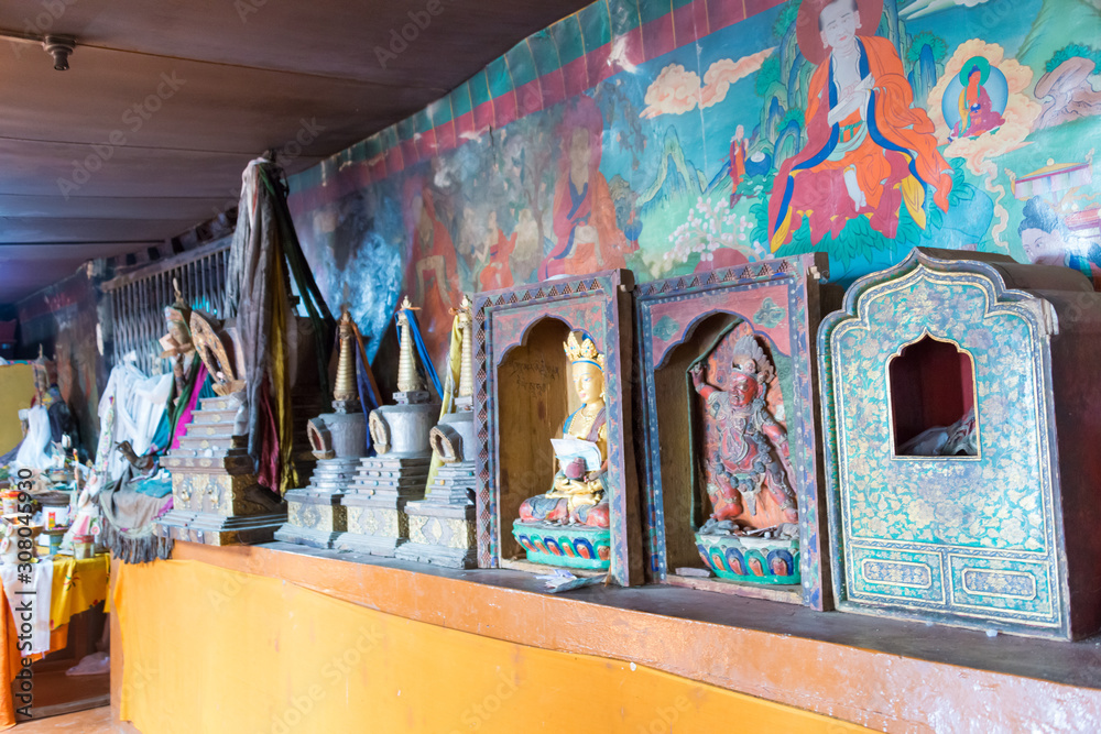 Obraz premium Ladakh, India - Jul 13 2019 - Korzok Monastery (Korzok Gompa) in Ladakh, Jammu and Kashmir, India. This revered monastery is 300 years old.