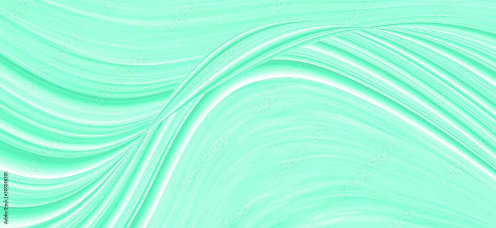 Aqua mint background in a modern trend shade, a beautiful textural eyelash with waves and patterns. Template for screensaver or packaging, abstract illustration in blue. 