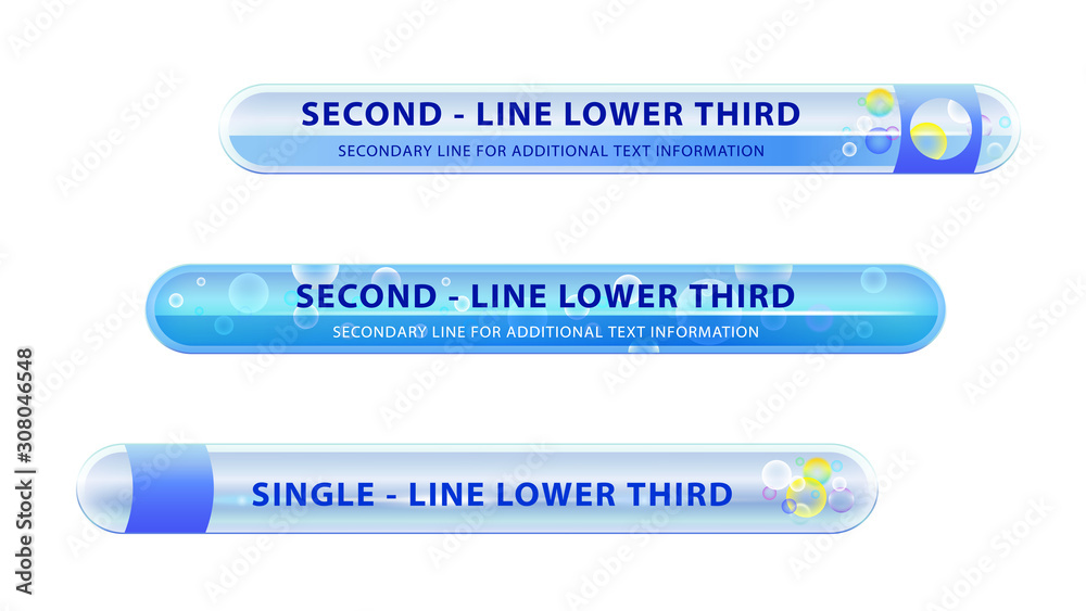 Vector  lower third or television news bar design template isolated on white background