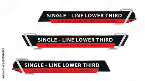 Vector  lower third or television news bar design template isolated on white background