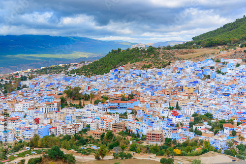 A view of the blue city of Chefchaouen in the Rif mountains © Екатерина Спиридонов