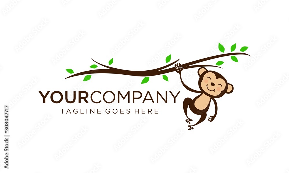 Cute monkey for logo design concepts