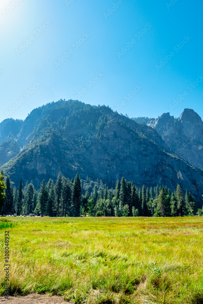 Mountain landscape view at Yosemite National Park