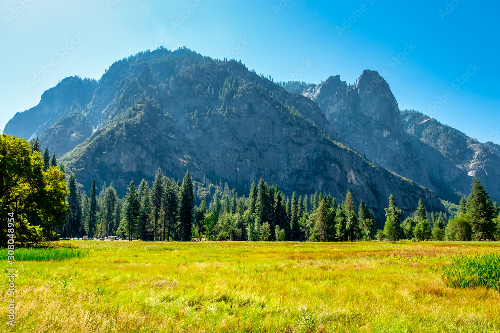 Mountain landscape view at Yosemite National Park