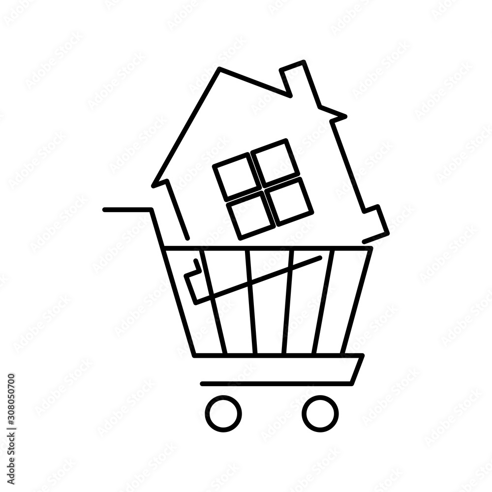 Concept of real estate and property sale. Flat illustration. Isolated. Concept of real estate and property sale. Flat illustration. Isolated.