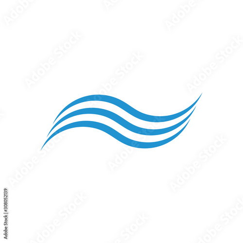 stripes blue wavy logo vector