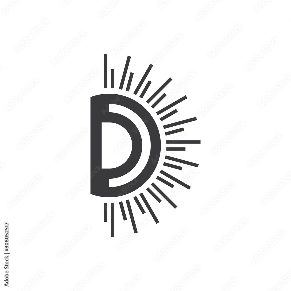 letter d shine geometric simple logo vector letter d shine geometric simple logo vector