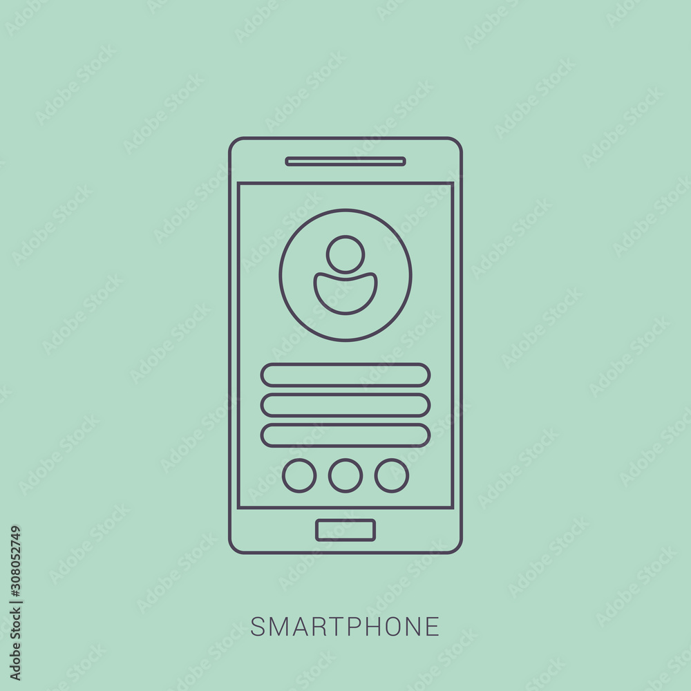Smartphone icon with isolated blank screen. Modern simple flat telephone sign. Smartphone icon with isolated blank screen. Modern simple flat telephone sign.