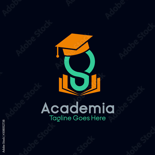 education logo design vector template. consisting of a lamp icon, book icon and cap icon.