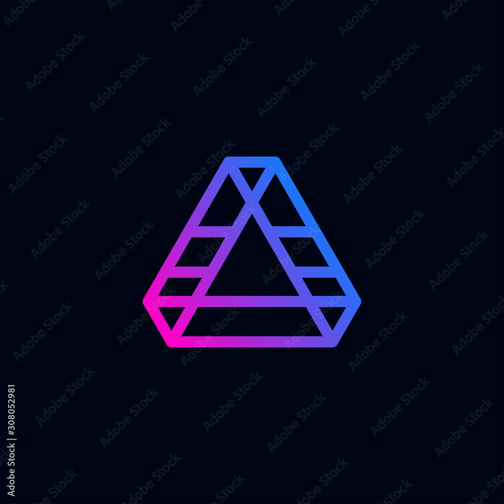 abstract logo element icon with triangle concept style. business company logo. modern technology icon.