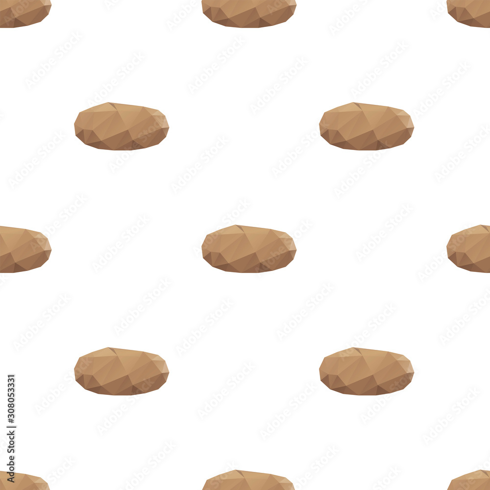 Potato triangle shape seamless pattern backgrounds. Wrapping paper template. Polygonal design illustration. Potato triangle shape seamless pattern backgrounds. Wrapping paper template. Polygonal design illustration.