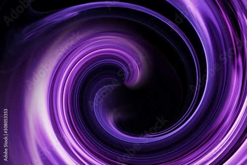 Purple line swirl in dark abstract background. 