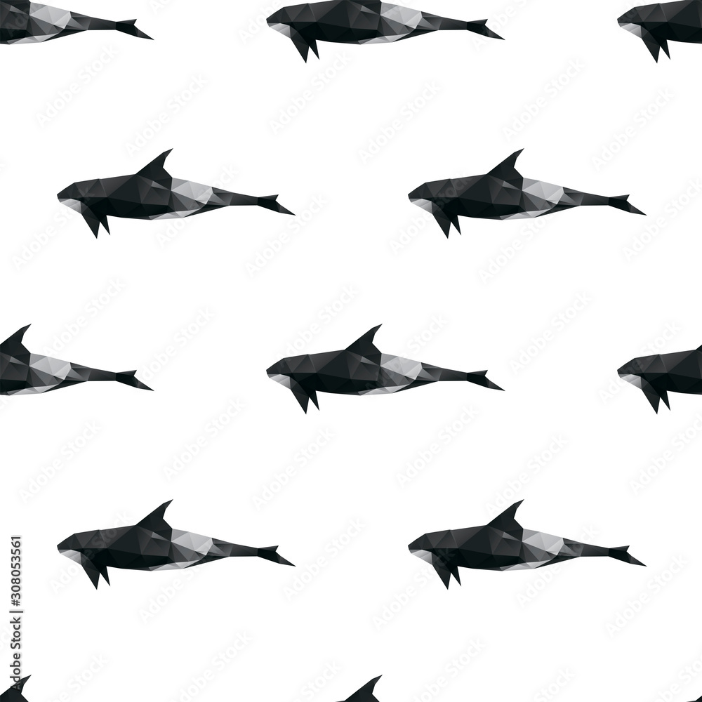 Grampus triangle shape seamless pattern backgrounds. Wrapping paper template. Polygonal design illustration. Grampus triangle shape seamless pattern backgrounds. Wrapping paper template. Polygonal design illustration.