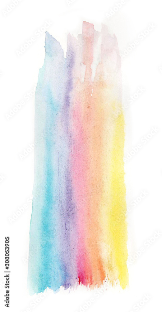 Naklejka premium watercolor a circle and with stripes. Watercolor color flow on a white background