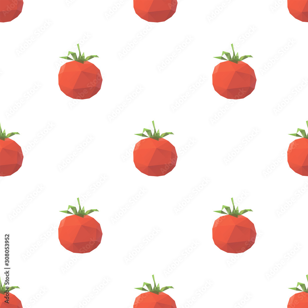 Tomato triangle shape seamless pattern backgrounds. Wrapping paper template. Polygonal design illustration. Tomato triangle shape seamless pattern backgrounds. Wrapping paper template. Polygonal design illustration.