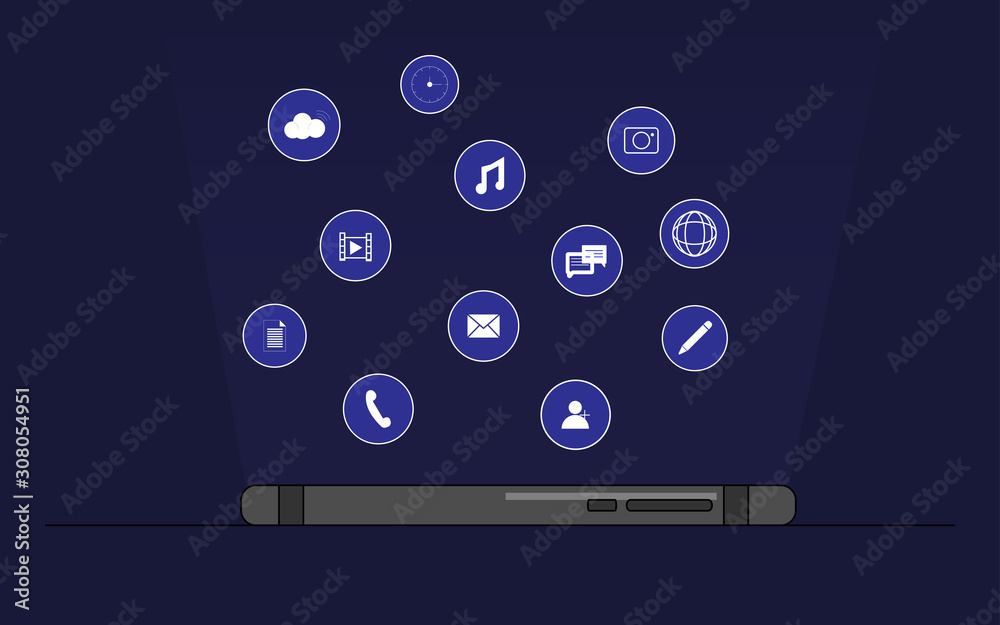 Fototapeta premium Social media concept with speech bubbles on smartphone