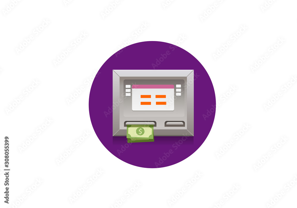 ATM machine icon on white isolated background ATM machine icon on white isolated background
