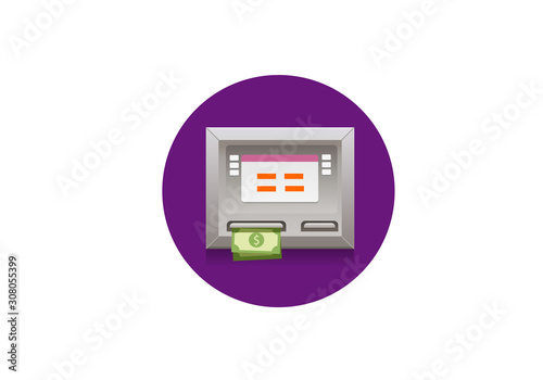 ATM machine icon on white isolated background © mirsad