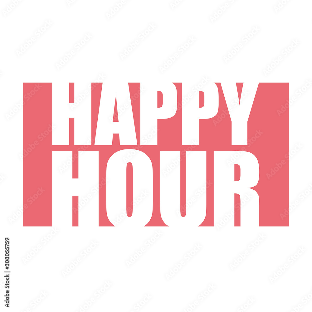 Fototapeta premium red vector banner happy hour