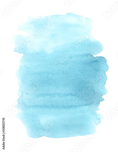 Blue watercolor background. Illustration drawn by hand. Performed with several wide brush strokes.