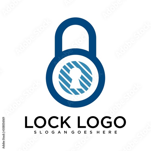lock letter logo design icon template