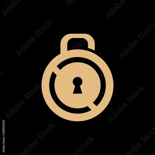 lock letter logo design icon template