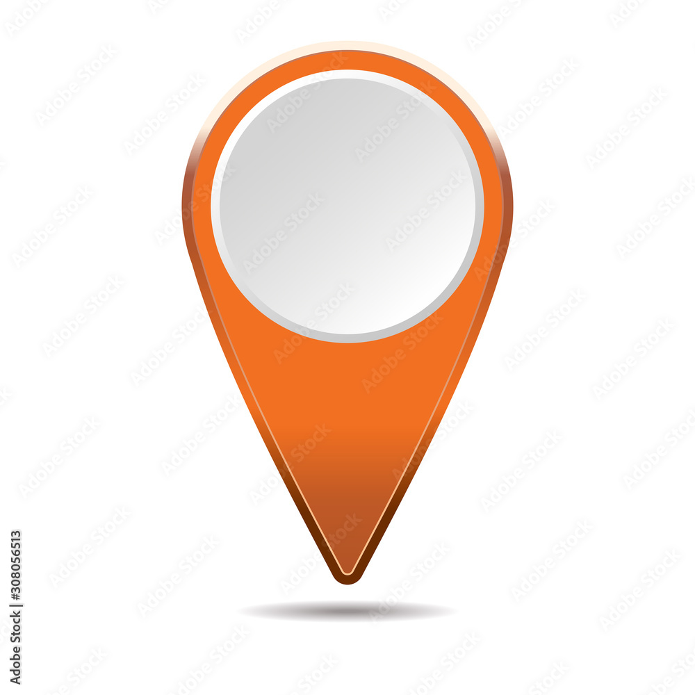 Orange geo position sign with shadow Orange geo position sign with shadow