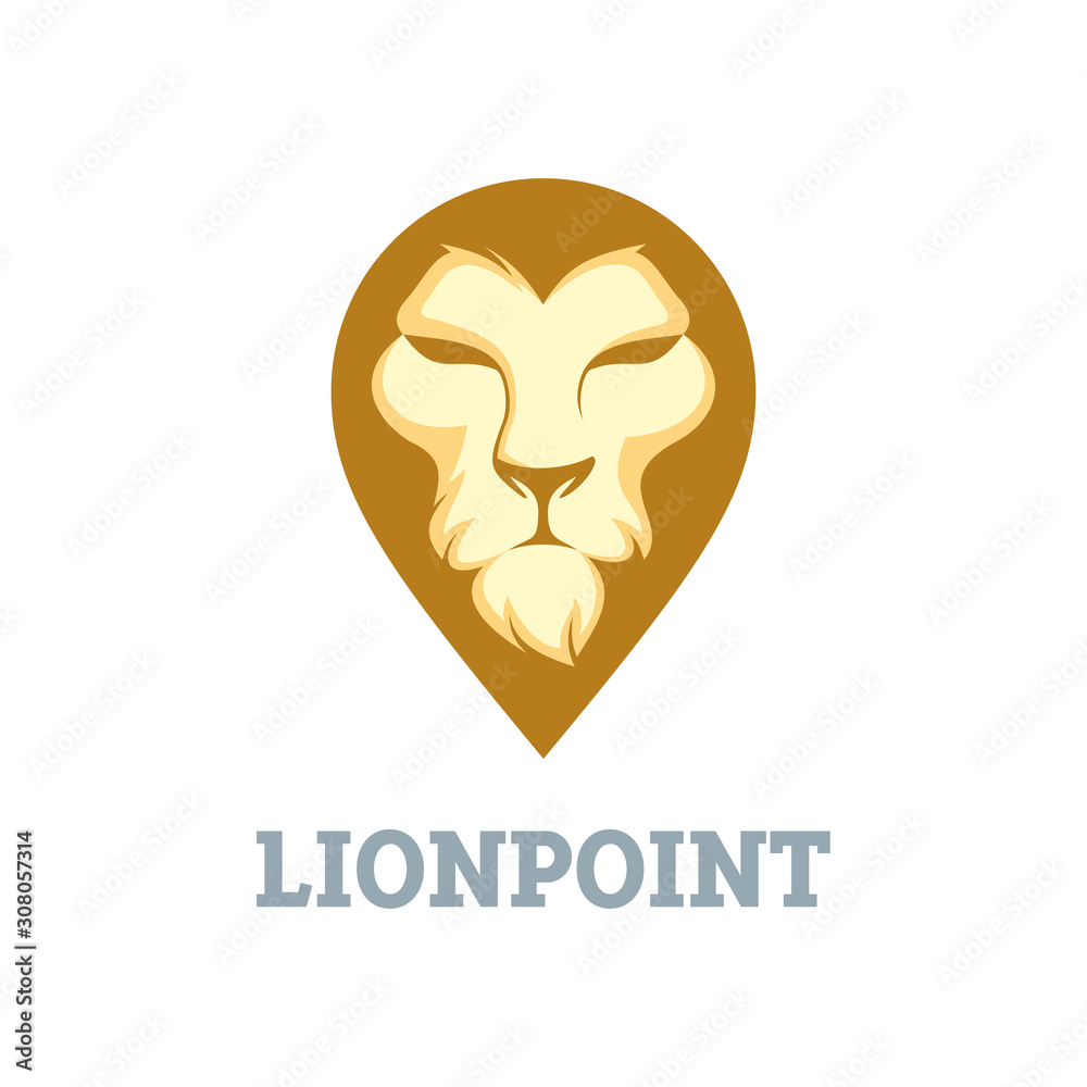 lion and pointer icon vector design illustration. lion Point logo lion and pointer icon vector design illustration. lion Point logo