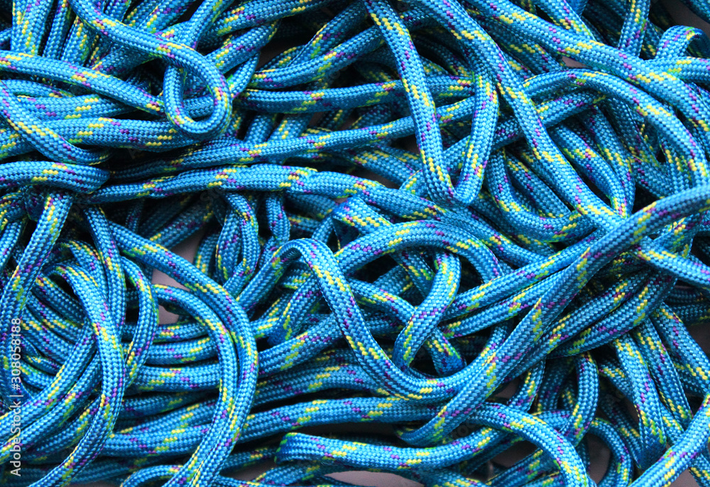 Blue paracord background and texture Stock Photo