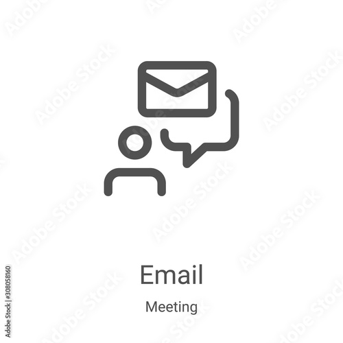 email icon vector from meeting collection. Thin line email outline icon vector illustration. Linear symbol for use on web and mobile apps, logo, print media