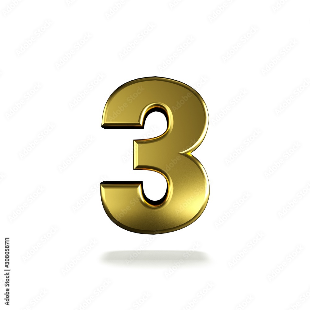 3D illustration number with white background,number 3 3D illustration number with white background,number 3