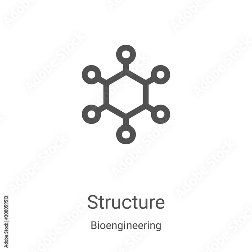 structure icon vector from bioengineering collection. Thin line structure outline icon vector illustration. Linear symbol for use on web and mobile apps, logo, print media