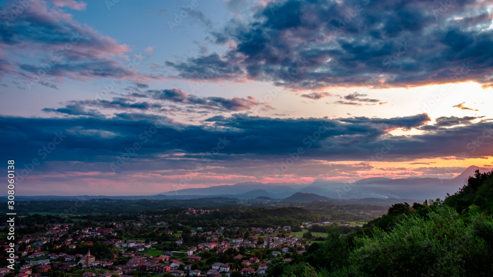 Stormy sunset in the italian countryside Stormy sunset in the italian countryside