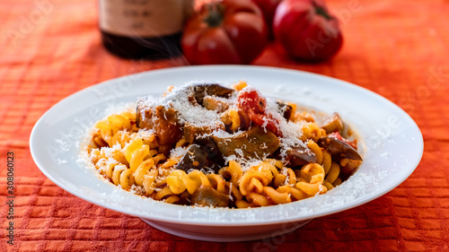Pasta alla norma, a traditional recipie of italian food tradition