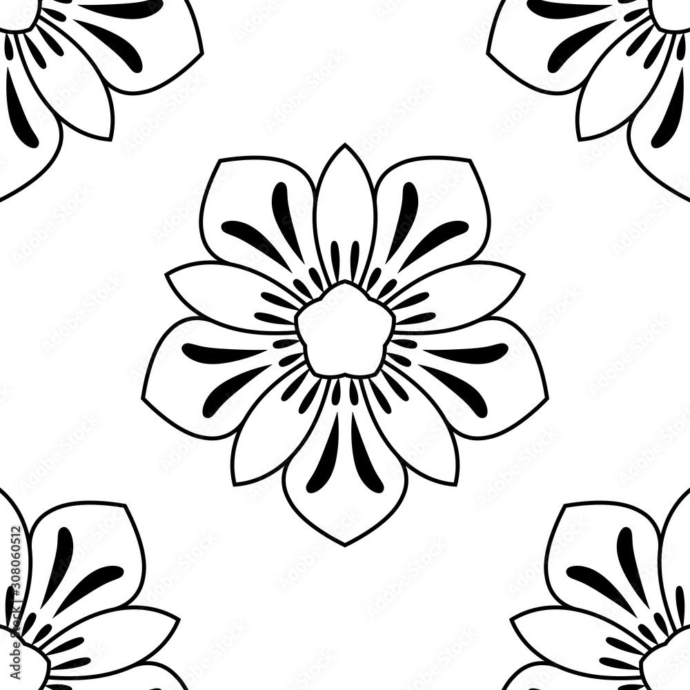 Fantasy seamless pattern with ornamental mandala. Abstract round doodle flower background. Floral geometric circle. Vector illustration. Fantasy seamless pattern with ornamental mandala. Abstract round doodle flower background. Floral geometric circle. Vector illustration.