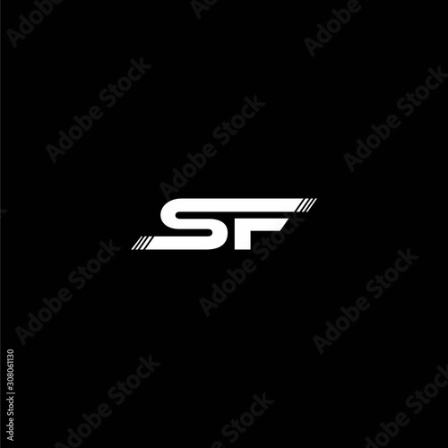 Bold logo design of letter S and F with clean background - EPS10 - Vector.