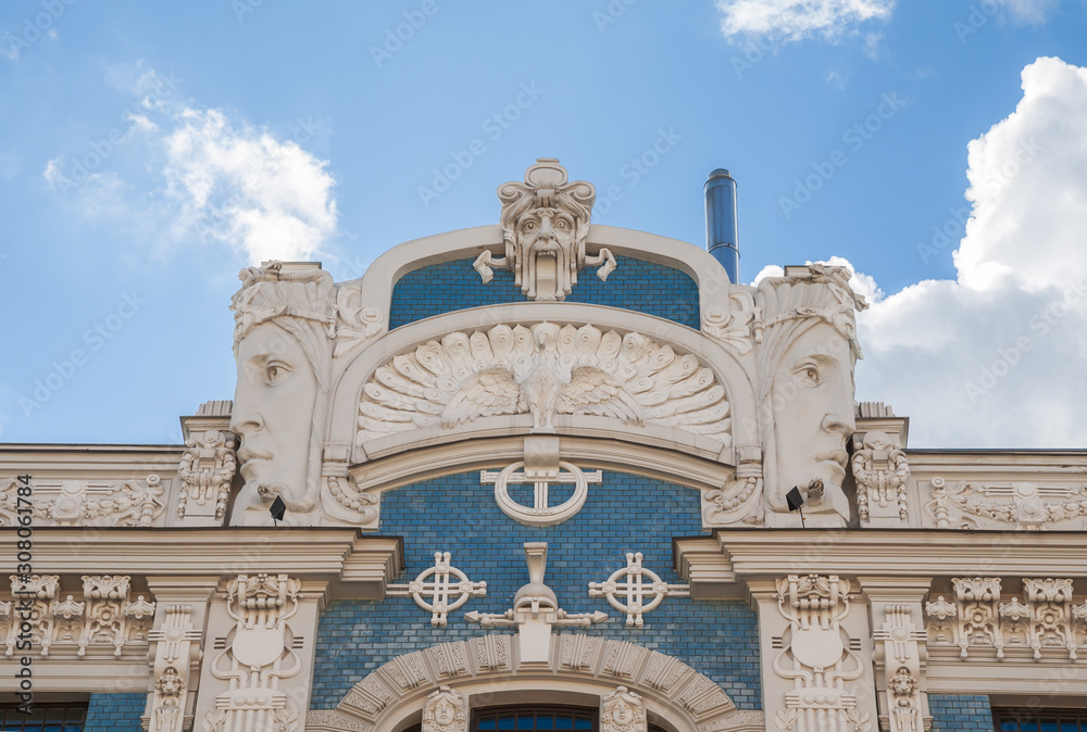 Riga art Nouveau (Jugendstil), fragment of facade