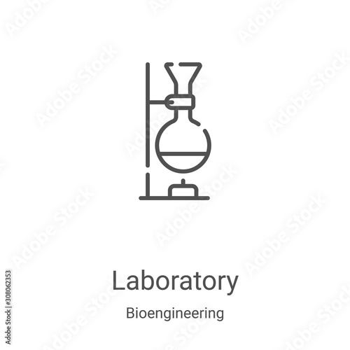 laboratory icon vector from bioengineering collection. Thin line laboratory outline icon vector illustration. Linear symbol for use on web and mobile apps, logo, print media