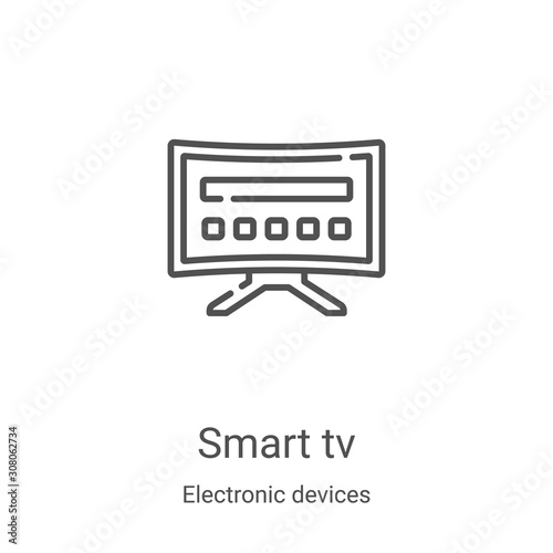 smart tv icon vector from electronic devices collection. Thin line smart tv outline icon vector illustration. Linear symbol for use on web and mobile apps, logo, print media