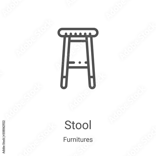 stool icon vector from furnitures collection. Thin line stool outline icon vector illustration. Linear symbol for use on web and mobile apps, logo, print media