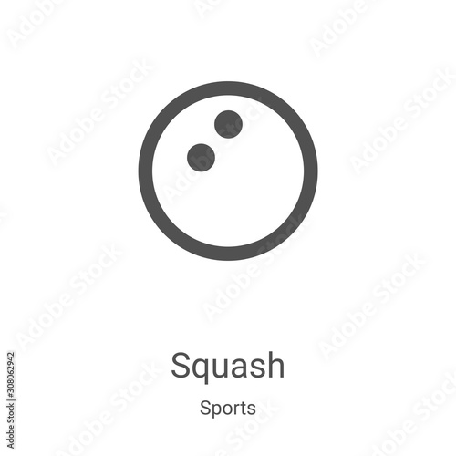 squash icon vector from sports collection. Thin line squash outline icon vector illustration. Linear symbol for use on web and mobile apps, logo, print media