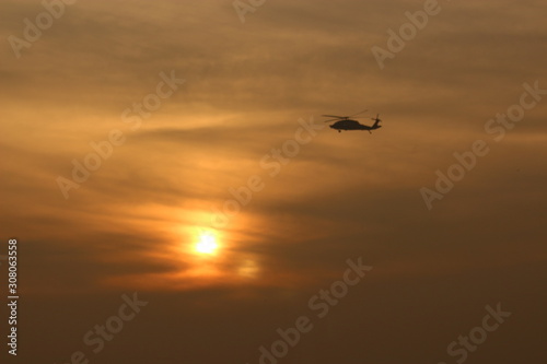 sikorsky s-70 in flight (helicopter in flight) © umut