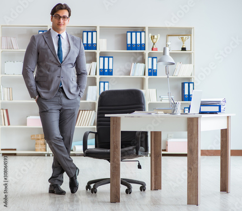 Businessman having fun taking a break in the office at work