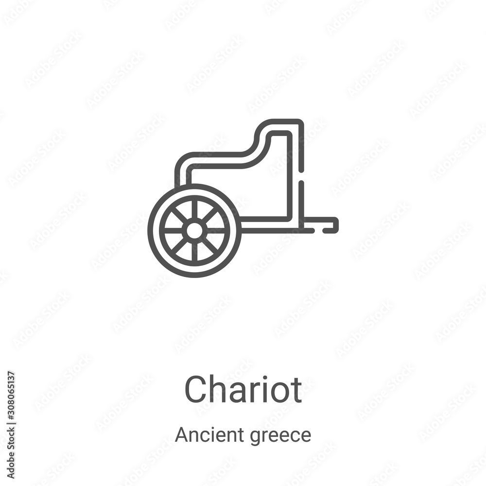 chariot icon vector from ancient greece collection. Thin line chariot ...