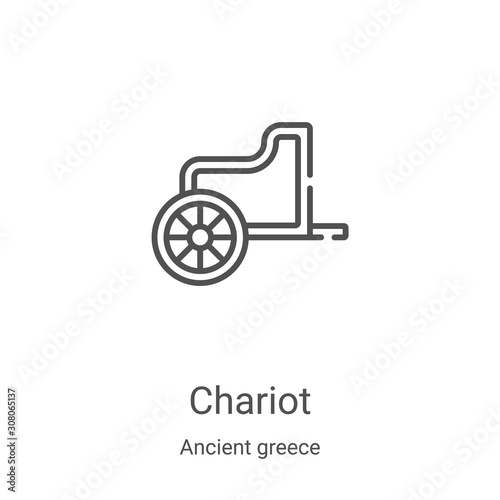 chariot icon vector from ancient greece collection. Thin line chariot outline icon vector illustration. Linear symbol for use on web and mobile apps, logo, print media