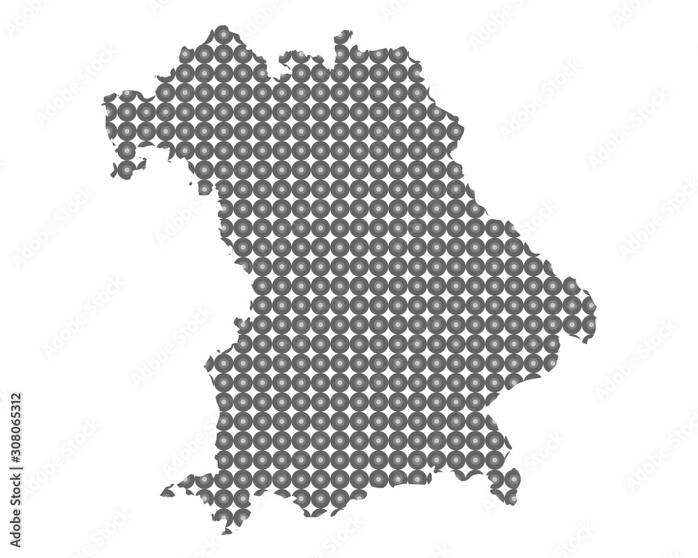 Karte von Bayern in Kreisen
