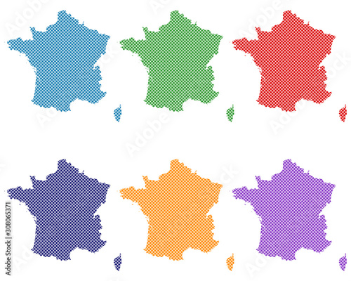 Karten von Frankreich auf einfachem Kreuzstich
