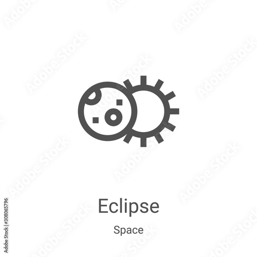eclipse icon vector from space collection. Thin line eclipse outline icon vector illustration. Linear symbol for use on web and mobile apps, logo, print media