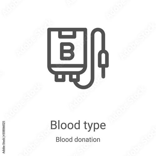 blood type icon vector from blood donation collection. Thin line blood type outline icon vector illustration. Linear symbol for use on web and mobile apps, logo, print media