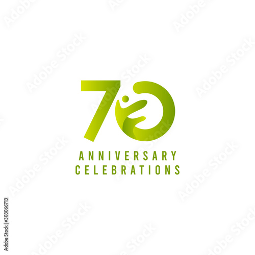 70 Years Anniversary Celebration Vector Template Design Illustration